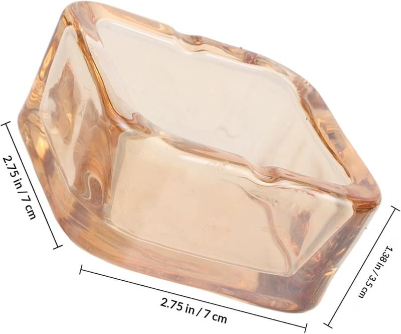 منفضة سجائر من الزجاج الكهرماني للسيارة والمنزل والمكتب للاستخدام الداخلي والخارجي بتصميم محمول - Image 2